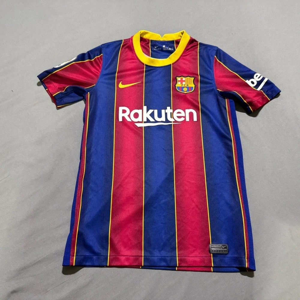 Nike FC Barcelona Soccer Jersey Kids Large Blue Red Striped Rakuten CD4500-456